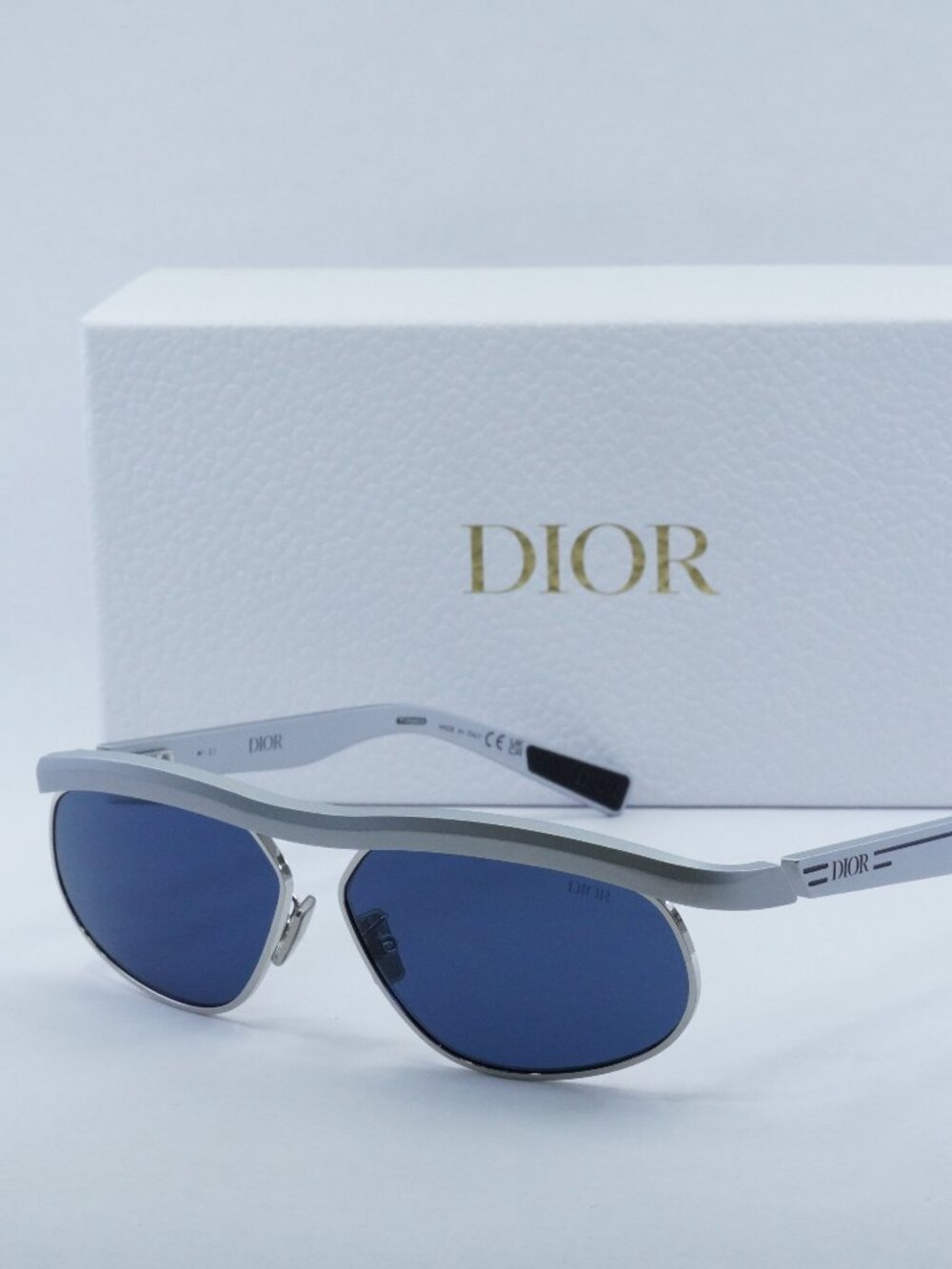 Dior DIORIDER S1U F1B0 Oval Sunglasses - Silver / Blue